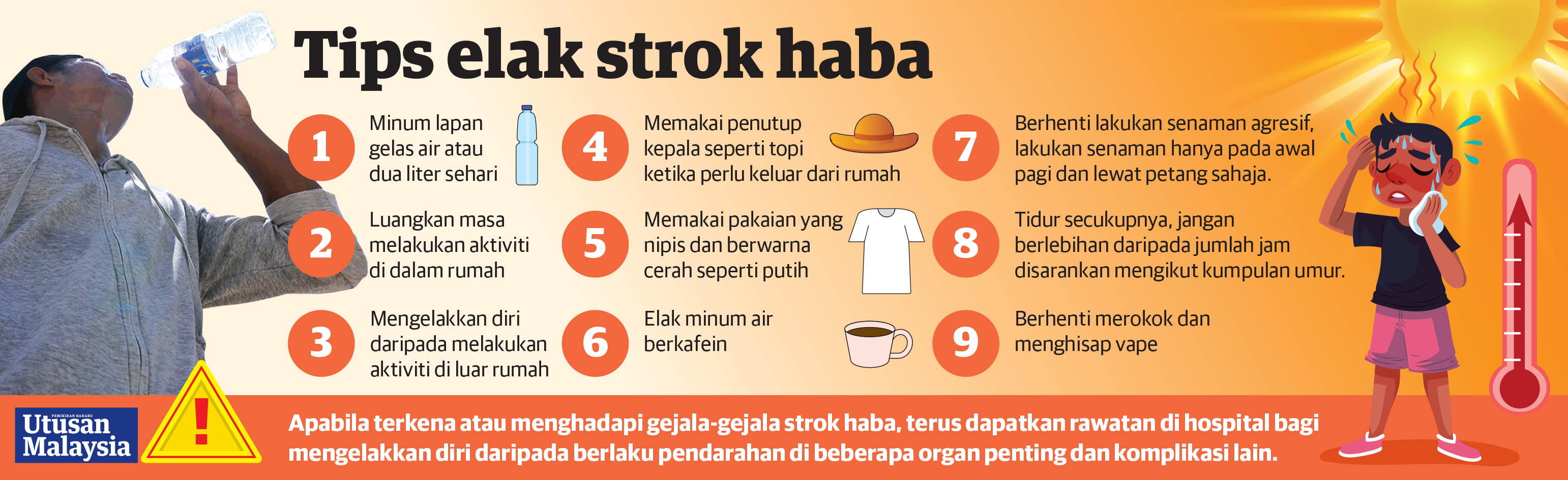 Tips elak strok haba